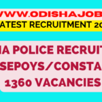 Odisha Police Recruitment 2024 Sepoys/Constables : 1360 Vacancies