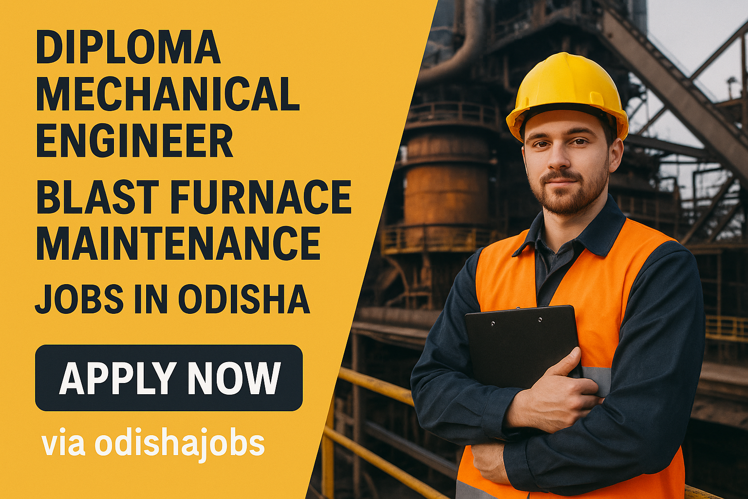 Diploma Mechanical Engineer – Blast Furnace Maintenance Jobs in Odisha | Apply Now via odishajobs Diploma Mechanical Engineer – Blast Furnace Maintenance Jobs in Odisha | Apply Now via odishajobs
